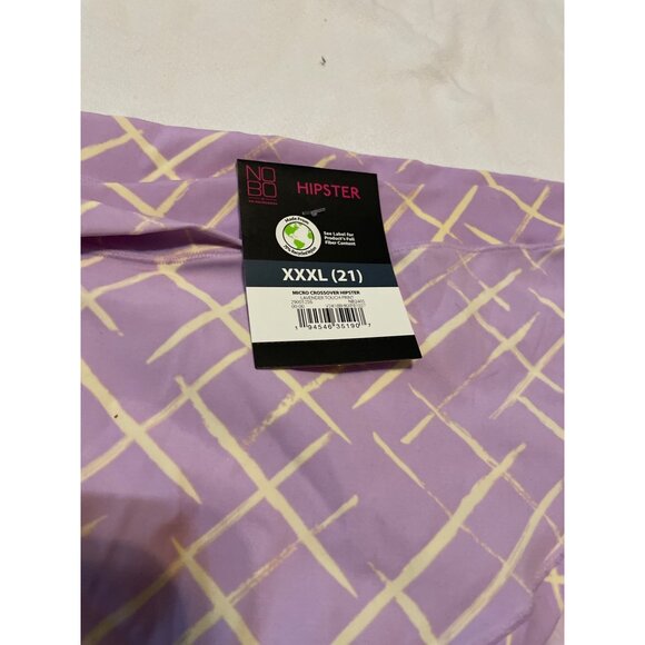 No Boundaries Hipster Panties XXXL (21) Purple Yellow Plaid Micro Crossover - Picture 2 of 7